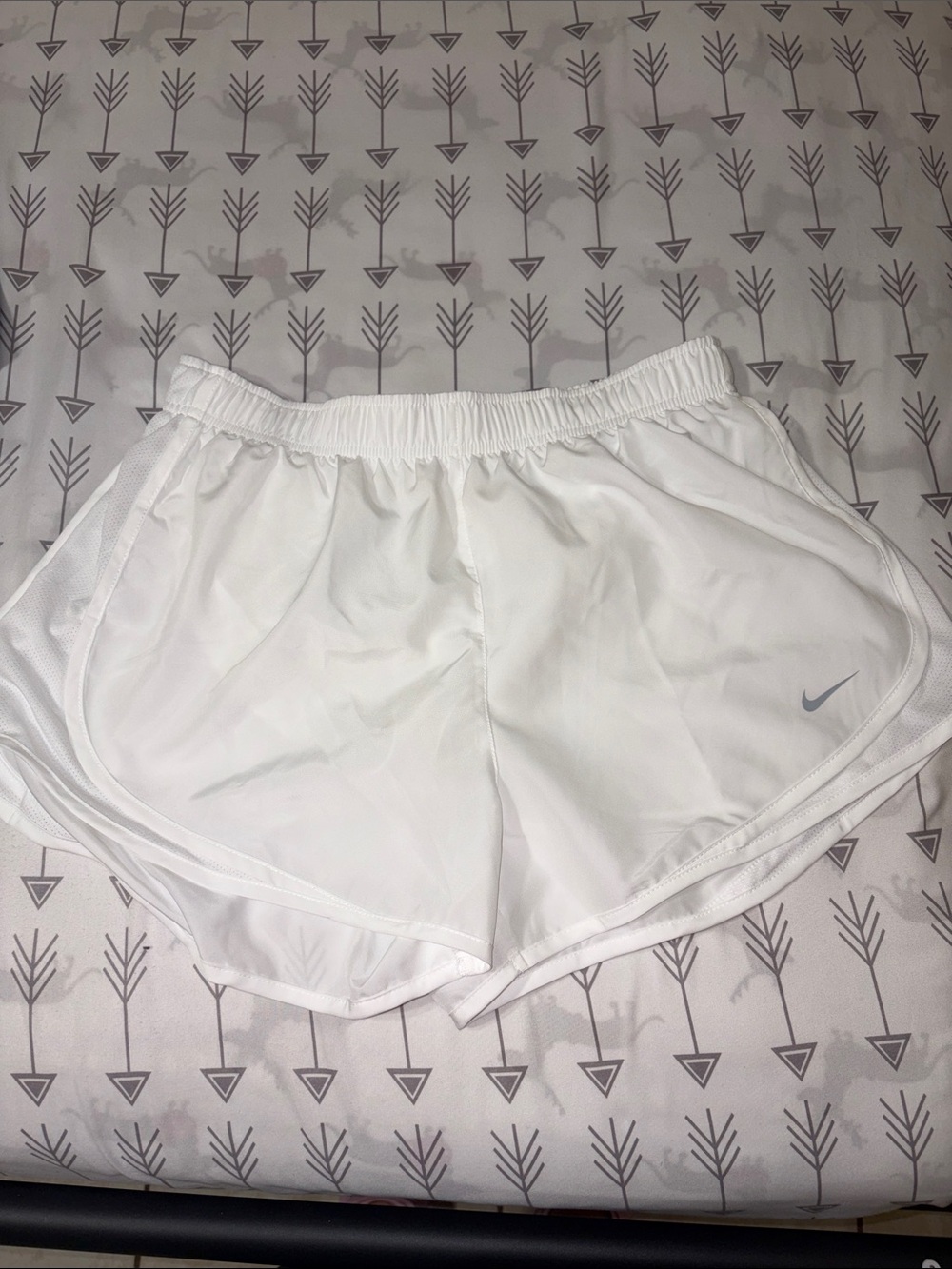Nike White Women's Running Shorts with Subtle Swoosh